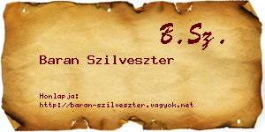 Baran Szilveszter névjegykártya